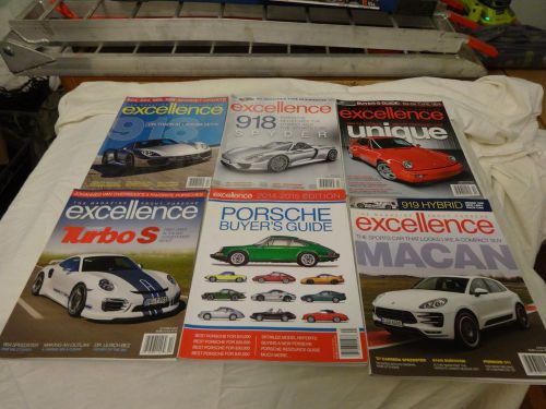 6 issues 2014 porsche excellence magazines including the 2014-2015 buyer&#039;s guide