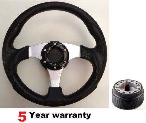 300mm sports race steering wheel and boss kit fit vauxhall corsa b astra opel