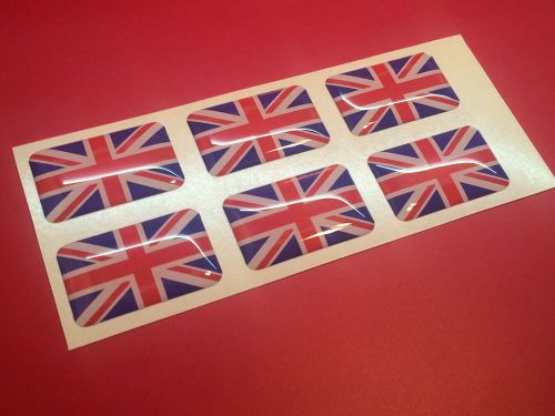 Great britain (union jack) flag domed small decal/sticker (6 pack)