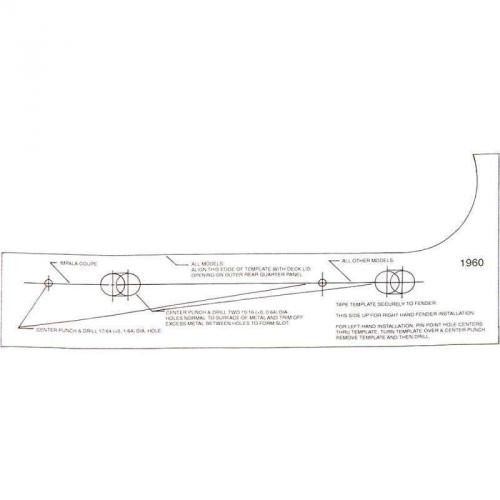 Full size chevy rear antenna template, 1960