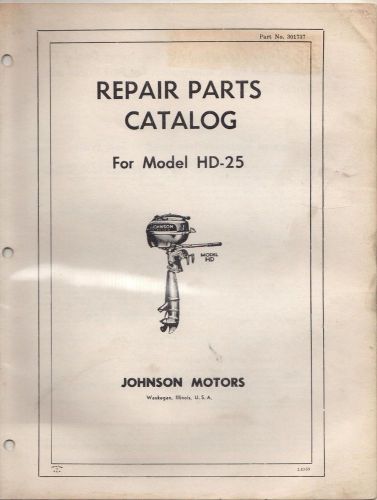 1946-1950 johnson outboard motor p/n 301737 parts manual (805)