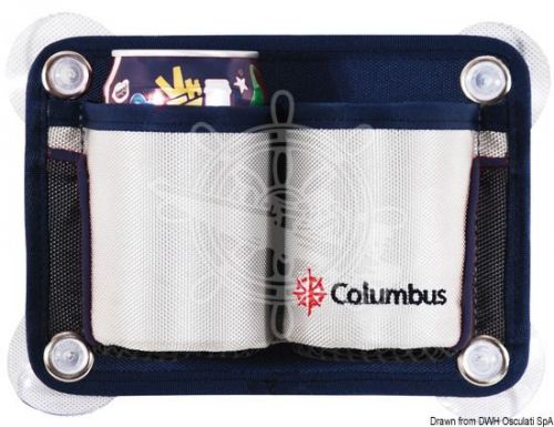 Columbus 2-place glass can holder pouch 4x suction cups