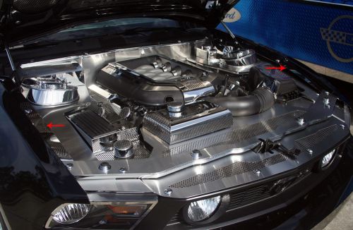 Mustang fender top caps polished v8 &amp; gt 5.0 2011-2012-273033