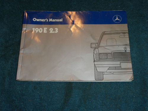 1986 mercedes 190 e 2.3 owner&#039;s manual  / original guide book