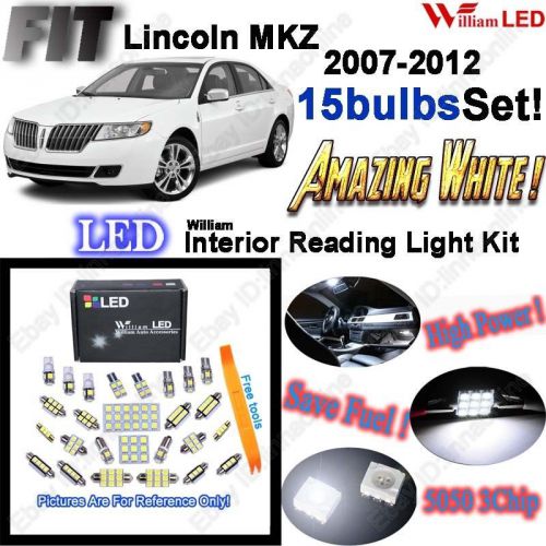 15 bulbs super white led full dome interior light kit for lincoln mkz 2007~2012