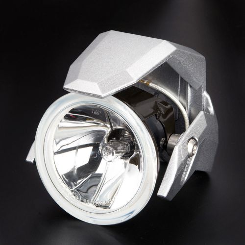 3" round fog lamp halogen h3 12v 55w ece silver shield x1pce for café racer