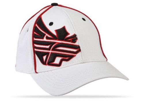 Fly racing gasket mens flexfit hat white/red sm/md