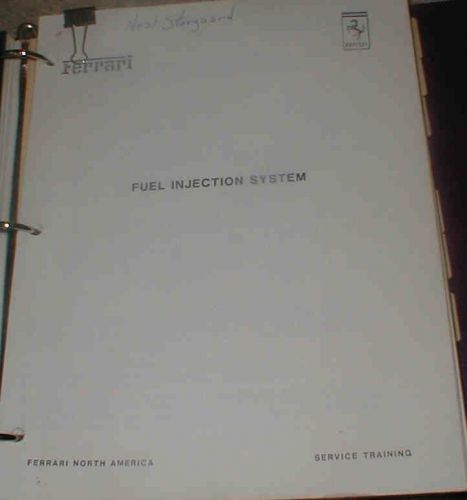 Ferrari fuel injection system - factory training manual