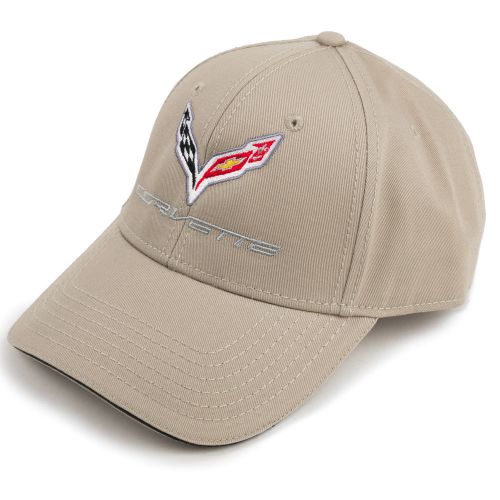 2005 - 2013 chevrolet corvette c6 cotton twill tan hat cap - free shipping