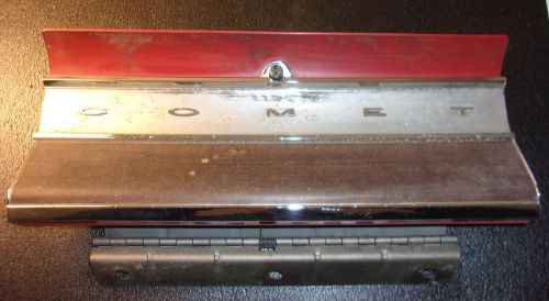 1964 mercury comet glove box door with hinge chrome trim  -  mel368
