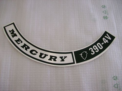 1968 ford mercury cougar 390 4 v  air cleaner decal