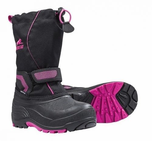Arctic cat children&#039;s and youth girl snowmobile boots - black / pink 5262-53*
