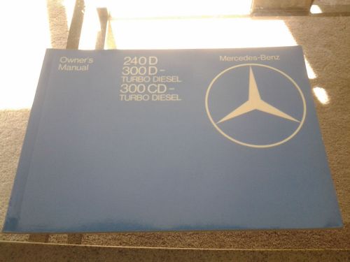 1983 mercedes benz 240 d 300d 300 cd diesel owners manual (vii/82) - pristine