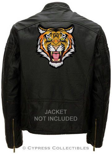 Tiger head large biker patch embroidered iron-on tough mean enforcer emblem new