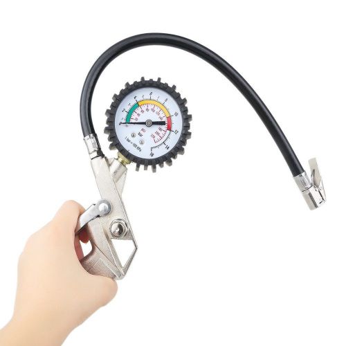 0-220 psi tire gauge air pressure tyre w/ gun dial meter car motorcycle truck