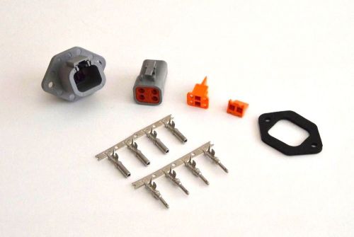 Deutsch dtp 4-pin genuine flange connector gasket kit with 12-14 awg stamp pins
