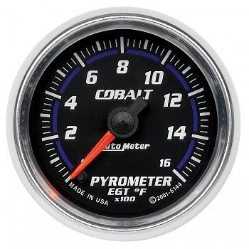 Autometer gauge, 2-1/16&#034;, pyrometer 0-1600 degrees f. cobalt  -6144