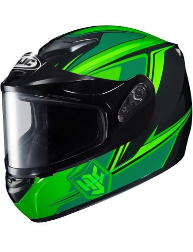 Hjc cs-r2 seca snow helmet w/dual lens shield green/black