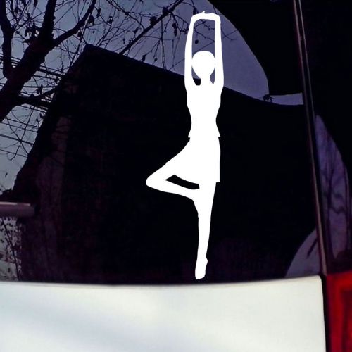 Yoga meditation decal standing girl vinyl car sticker for window tailgate truck