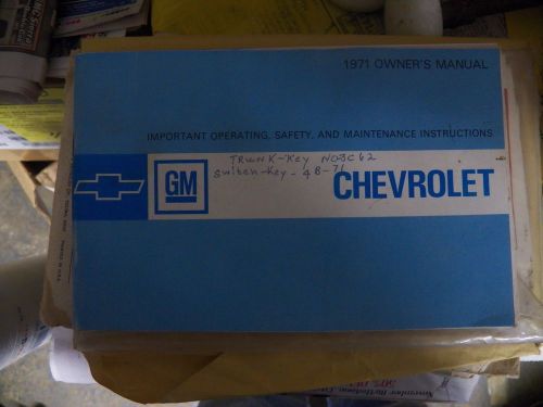 1971 chevrolet owner&#039;s manual free shipping