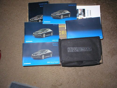 2013 honda civic sedan owners manual set with cover case