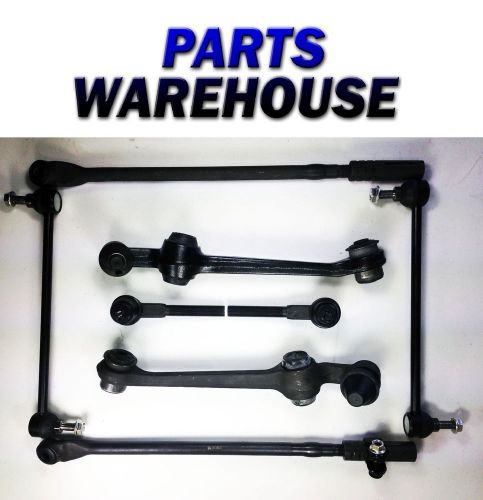 8 pc set front control arm inner outer tie rod sway bar link lifetime warranty