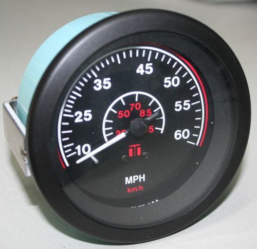 Teleflex domed red international speedometer 10-60 mph - 72514