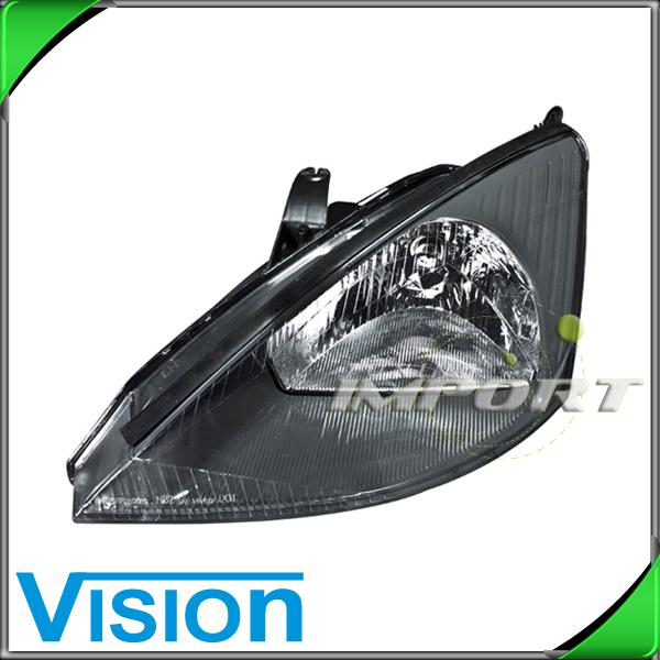 Driver side left l/h headlight lamp halogen assembly gray bezel 03-04 ford focus