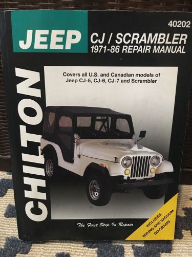 Chilton jeep cj scrambler 1971-1986 repair manual : ch40202-great condition