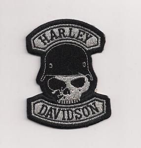 Harley davidson metallic skull patch. 3 inch. new