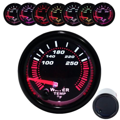Dewhel black water temp temperature gauge universal meter 7-colors led 52mm 1...