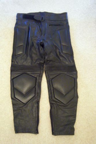 Men&#039;s black leather bikers trousers - size 38