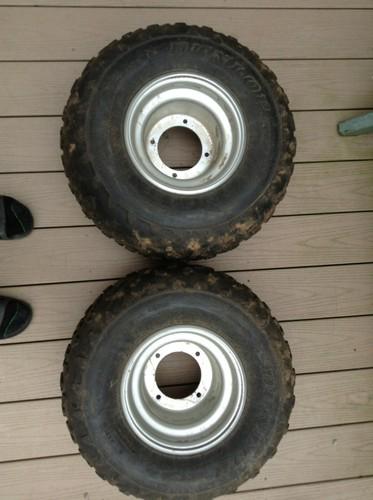 2 dunlop atv tires and rims. 21*11.00-9 no reserve!!