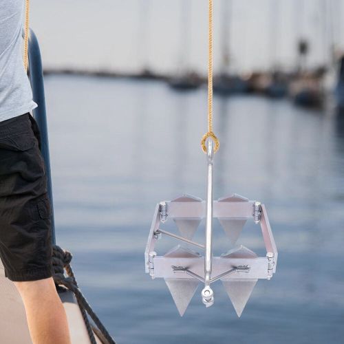 Boat Anchor Kit Sliding Cube Anchor 13lb Galvanized Steel For Boat Ship Foldable, US $78.67, image 9