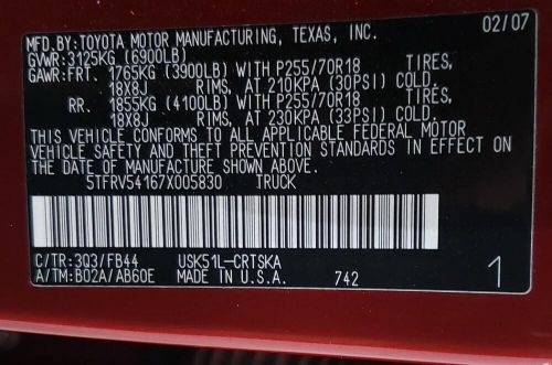 207-09 TOYOTA TUNDRA RH passengerseat Extended Cab (4 Dr), US $103.50, image 4