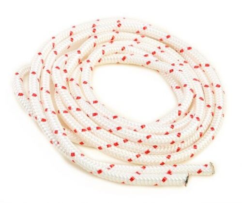 Sp1 polyester with nylon core starter rope white with red tracer 15/64" x 6.5'