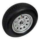 Trailer tire on rim st205/75d15 bias lrc 5 lug  5x4.5 silver modular wheel