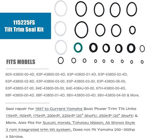 Seal Kit Power Trim/Tilt Cap & Cylinder 115225FS for Yamaha 115-225HP 1997 & Up, US $27.00, image 8