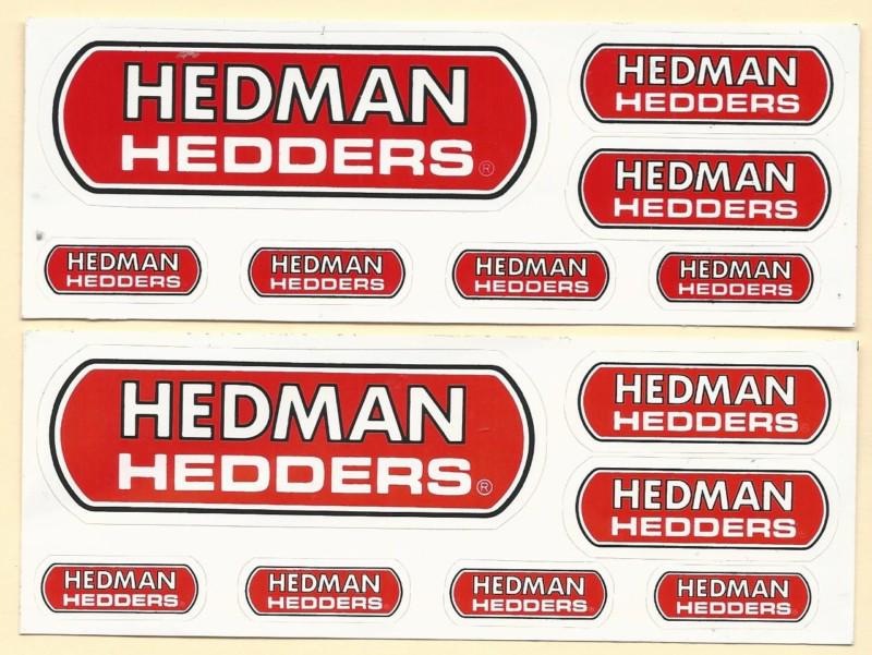 2 x hedman hedders racing decals sticker sheet of 7 new  