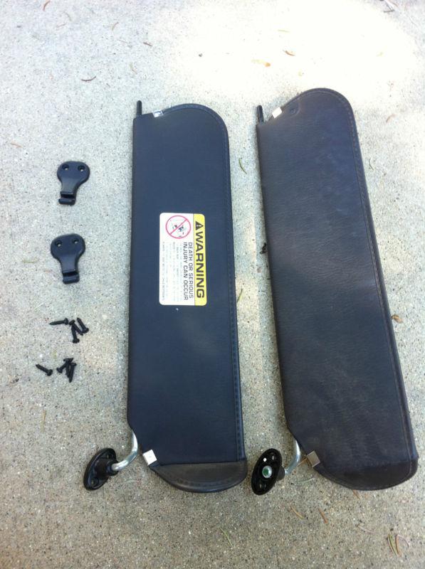 Sell 9702 TJ Jeep Wrangler OEM Sun Visor Set w/ Clips And Screws