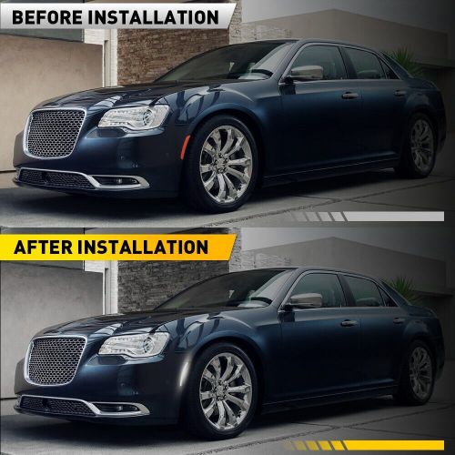 For 2015 2023 chrysler white 300 led front side markers smoked lights lens 2pcs