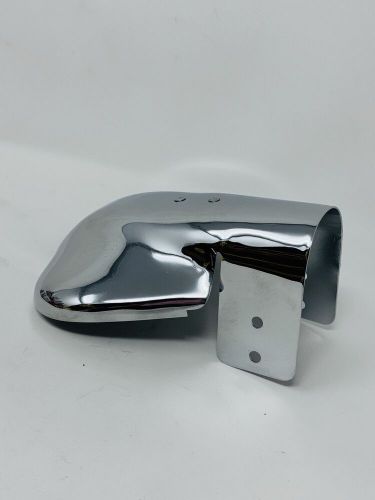 Chrome steel exhaust deflector w/ red glass