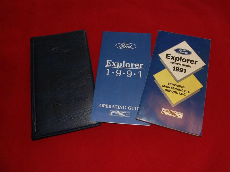 1991 ford explorer owner's manual guide set black case & operating guide