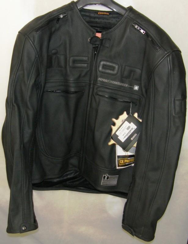 **new** icon men's motorhead black leather jacket extra large 1533-3005 w\tag