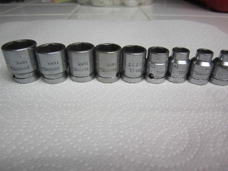 Cornwell Tools USA Used Metric Chrome Socket Set 3/8 Drive, US $35.00, image 2