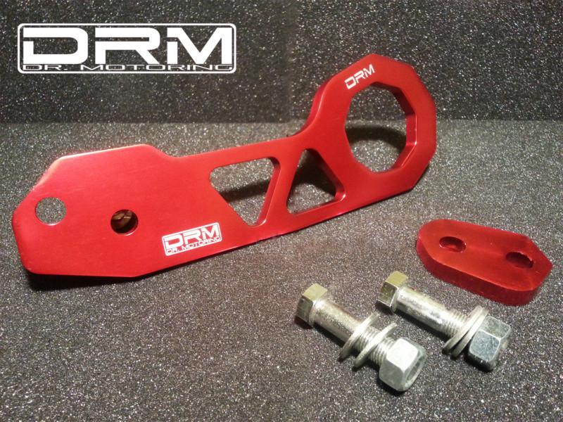 Drm dr motoring anodized aluminum cnc 8mm jdm tow hook rear red universal 