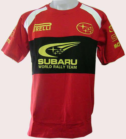 New motorcycle subaru racing team motor rac biker mens red short t-shirt sz l