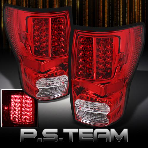2007-2012 toyota tundra red clear led tail lights lamps pair left+right pickup