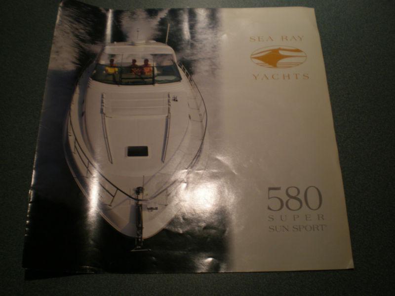 1996 sea ray yachts 580 super sport color marketing catalog / brochure w/ spec's