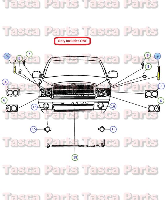 New oem mopar lh headlight to grille welt dodge 2002-2005 ram 1500 2005 ram 2500